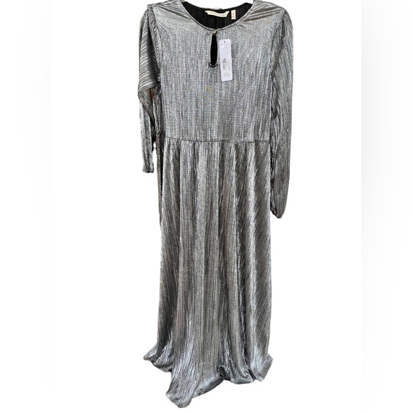 Silver maxi dress with sash NWT - Picture 4 of 6
